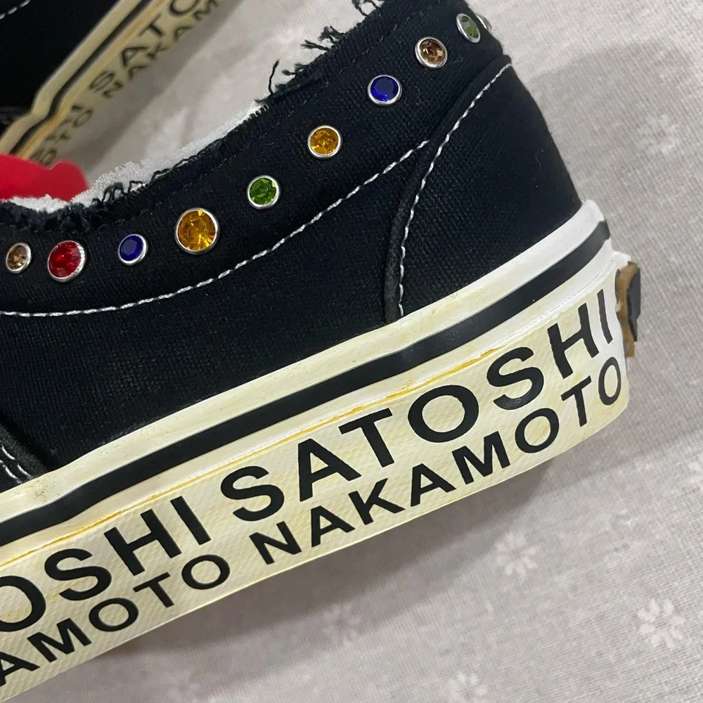 Vans Black Low-Top Sneakers with Multicolor Crystal Accents